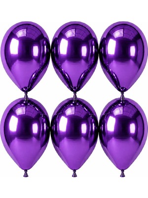 BeySüS Mor Renk Lateks krom Balon (30 cm) - 6 Adet