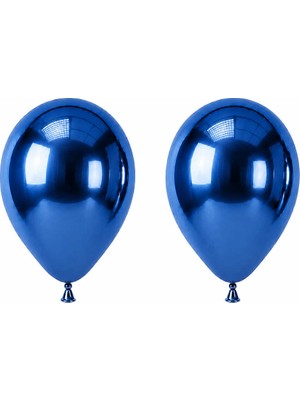 BeySüS Mavi Renk Lateks krom Balon (45 cm) - 2 Adet