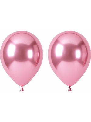 BeySüS Açık Pembe Renk Lateks krom Balon (45 cm) - 2 Adet