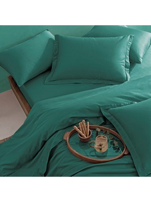 Linens Mix&match Pamuk Saten 2'li Volanlı Yastık Kılıfı Seti Petrol