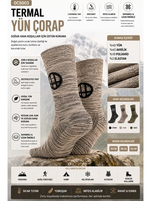 Oil Company Kum Termal Yün Çorap Unisex