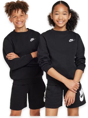Nike FD3006 Nike Sportswear Club Fleece Kids Sweat Siyah Unisex Sweatshirt