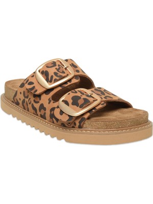 Mammamia D26YT-1845 Günlük Leopar Kadın Terlik