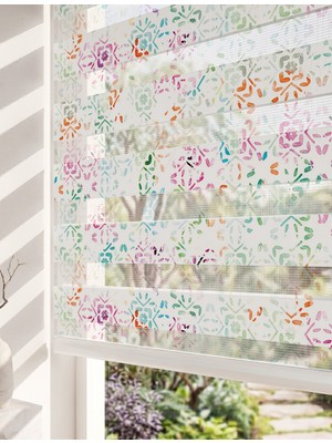 Adhome Pastel Suluboya Etnik Motifler Dijital Baskılı Modern Soyut Zebra Perde | Ölçü: 30 x 30