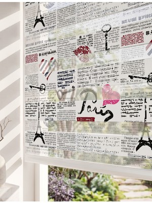 Adhome Sevimli Aşık Çiftler Dijital Baskılı Romantik Zebra Perde | Ölçü: 30 x 30