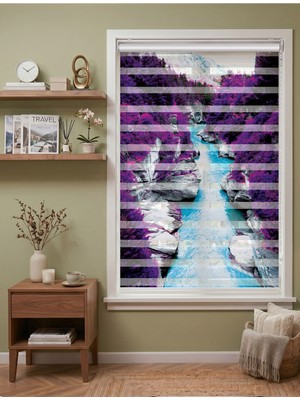 Adhome Fantastik Kanyon ve Turkuaz Nehir Dijital Baskılı Doğa Zebra Perde | Ölçü: 30 x 30