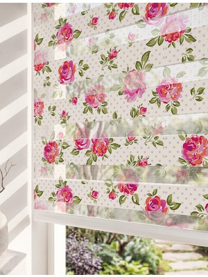 Adhome Pembe Zemin Sevimli Baykuşlar Yıldızlar Dijital Baskılı Kız Çocuk Odası Zebra Perde | Ölçü: 30 x 30
