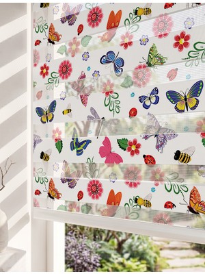 Adhome Siyah Beyaz Dalgalı Çizgiler Dijital Baskılı Modern Zebra Perde | Ölçü: 30 x 30