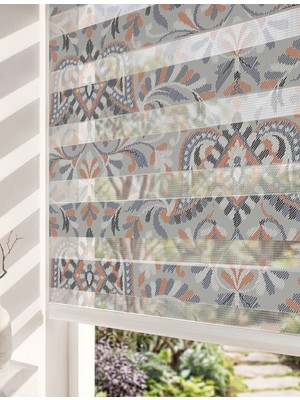 Adhome Pastel Tonlu Geometrik Doku Dijital Baskılı Estetik Zebra Perde | Ölçü: 30 x 30