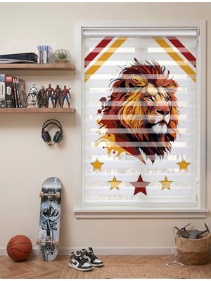Adhome Şanlı Aslan Portresi Dijital Baskılı Lüks Zebra Perde | Ölçü: 30 x 30