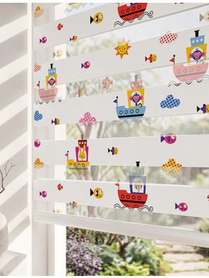 Adhome Hayvanlı Oyuncak Arabalar Dijital Baskılı Bebek Odası Zebra Perde | Ölçü: 30 x 30