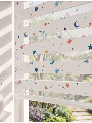 Adhome Mavi Pijamalı Uyuyan Ayıcık Dijital Baskılı Bebek Odası Zebra Perde | Ölçü: 30 x 30