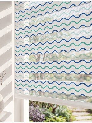 Adhome Minimalist Siyah Zemin Beyaz Noktalar Dijital Baskılı Lüks Koyu Dekorasyon Zebra Perde | Ölçü: 30 x 30