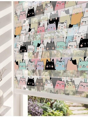 Adhome Siyah Beyaz Botanik Sarı Lekeli Dijital Baskılı Minimalist Zebra Perde | Ölçü: 30 x 30