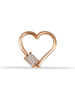 Taşlı Kalp Charm Kilidi
