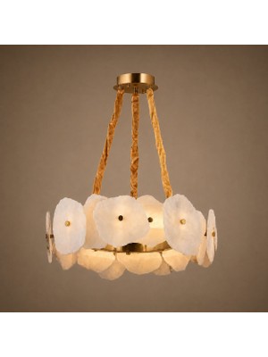 Visente Home Modern Tasarım Mermer Yuvarlak Form Avize