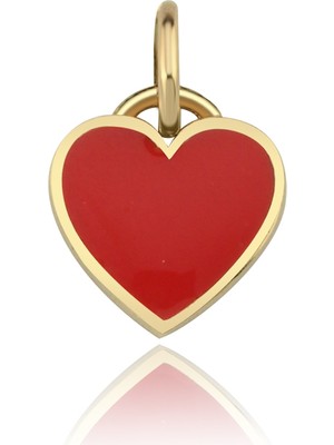 Düz Kırmızı Kalp Charm