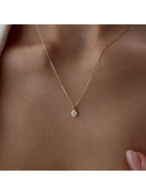 Oval Taşlı Mini Kolye