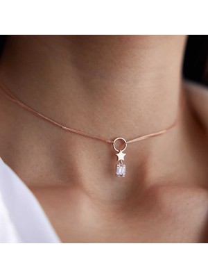 Yıldız Bagetli Choker Kolye