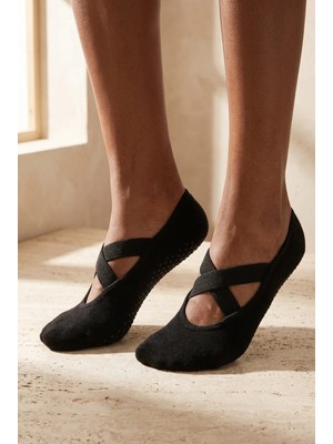 Bony Socks Kadın 2'li Asta Yoga/pilates Çorabı Gri / Siyah