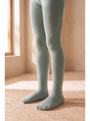Bony Socks Kız Çocuk Simli Külotlu Çorap Yeşil
