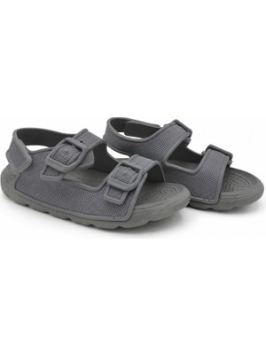 Rexba Unisex Çift Tokalı Günlük Sandalet Gri Renk