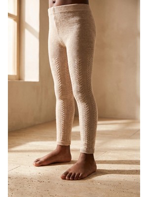 Katia & Bony Kız Çocuk Pamuklu Ayaksız Külotlu Çorap  Bej Melanj