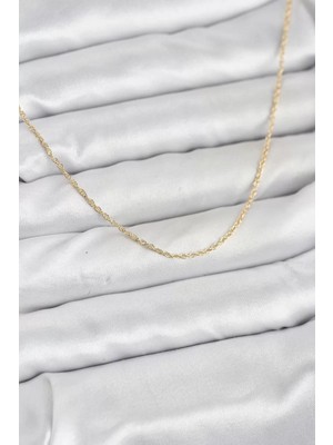 Uravas Store cm 14K Gold Renk Burgu Model 60 cm Kadın Kolye - TJ-BKO10932