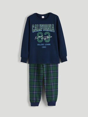 Lc Waikiki Yeni Sezon Bisiklet Yaka California Baskılı Erkek Çocuk Pijama Takım
