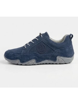Growish GR0478 Hakiki Nubuk Deri Örümcek Kauçuk Taban Uzun Kullanıma Uygun Lacivert Sneaker Ayakkabısı