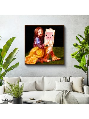 Tablofest Kare Kanvas Tablo Pigscene Piksel Minecraft Tablosu Ev Ofis Salon Duvar Dekoru