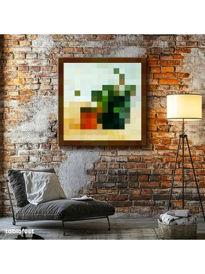 Tablofest Kare Kanvas Tablo Paradisträd Minecraft Tablosu Ev Ofis Salon Duvar Dekoru