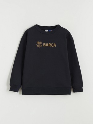 Lc Waikiki Yeni Sezon Barcelona Baskılı Erkek Çocuk Kalın Sweatshirt
