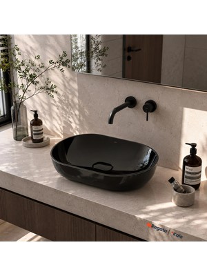 Kale Zero 2.0 60x40 Cm Siyah Oval Çanak Lavabo