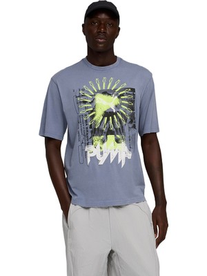 Puma Graphic Erkek Gri Günlük Stil T-Shirt 63444265