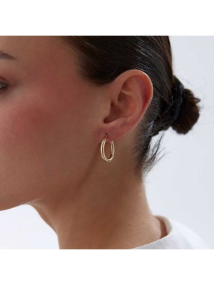 Medium 3mm Oval Boru Halka Küpe