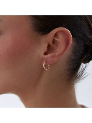 Small 2mm Oval Boru Halka Küpe