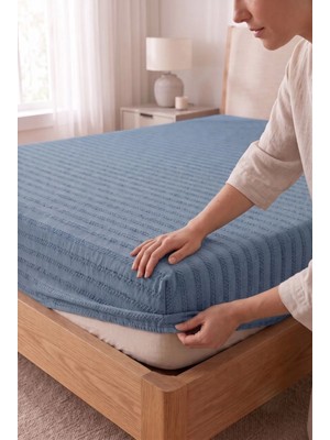 Miabella Home  Çift Kişilik Lastikli Çarşaf %100 Pamuk Armürlü Fitted Yumuşak Dokulu Tek Kişilik Lastikli Çarşaf