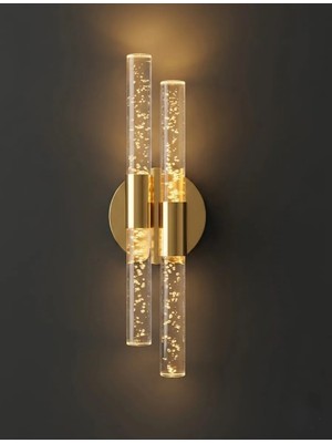 Backhome Bubbleflux Dubble Small 31 cm Modern Tasarım LED Aplik - Duvar Lambası - Gold -  Elektrikli - Günışığı