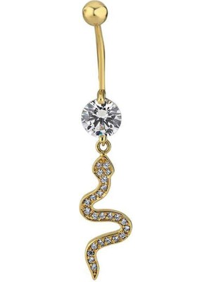 Taşlı Yılan Göbek Piercing