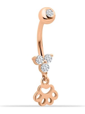 Taşlı Pati Sallantılı Göbek Piercing