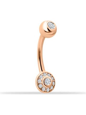 Taşlı Daire Motifli Göbek Piercing