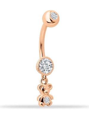 Taşlı Ayıcık Sallantılı Göbek Piercing