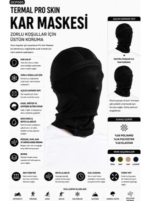 Oil Company Termal Pro Skin Siyah Balaklava Unisex