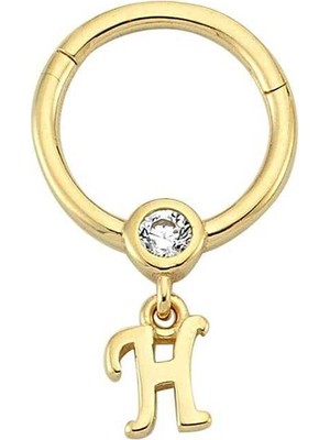 Taşlı H Harfi Sallantılı Helix Piercing