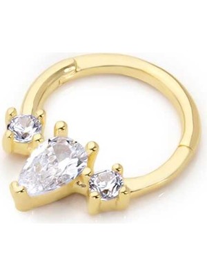 Tek Damla Beyaz Helix Piercing