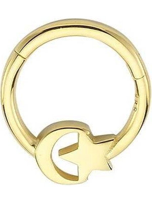 Ay Yıldız Motifli Helix Piercing