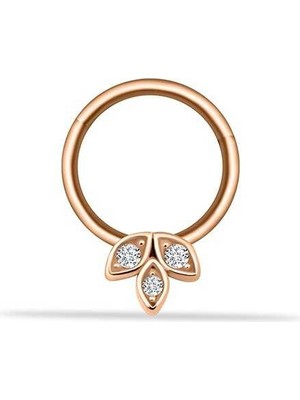 Taşlı Çiçek Motifli Helix Piercing