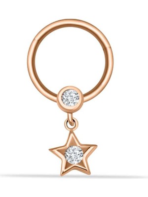 Yıldız Sallantılı Minimal Halka Piercing