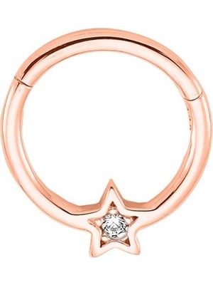 Taşlı Yıldız Minimal Halka Piercing